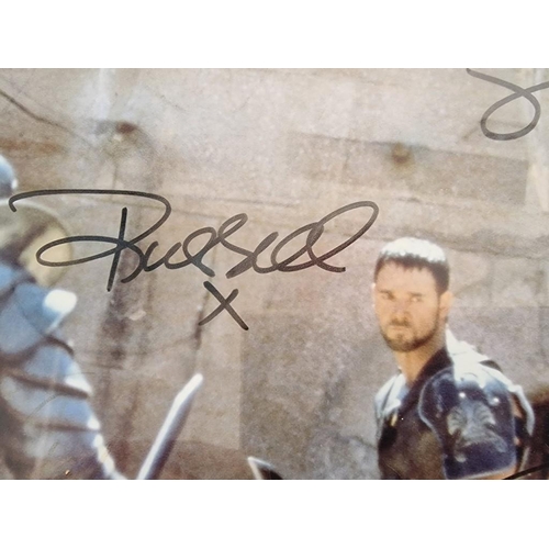 93 - Framed Signed Gladiator Photograph, by Russel Crowe, Ridley Scott, Joaquin Phoenix, Richard Harris a... 