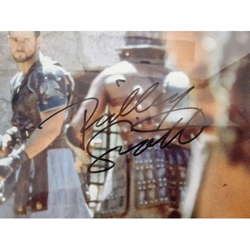 93 - Framed Signed Gladiator Photograph, by Russel Crowe, Ridley Scott, Joaquin Phoenix, Richard Harris a... 