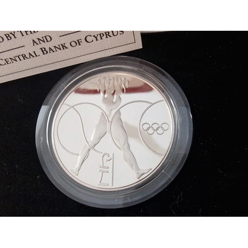 10 - Cyprus Silver Coin Set; 1988 Olympic Games Proof Coins, £1 and 50 Cents in Capsules and Presentation... 