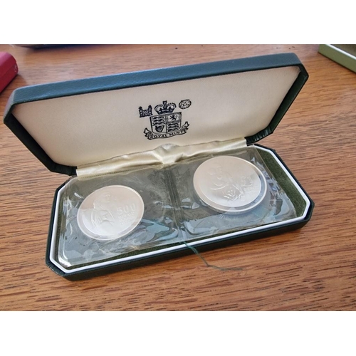 15 - Cyprus Silver Coin Set; 1976 One Pound and 500 Mils Cyprus Silver Proof Coins, Still Sealed in Prese... 