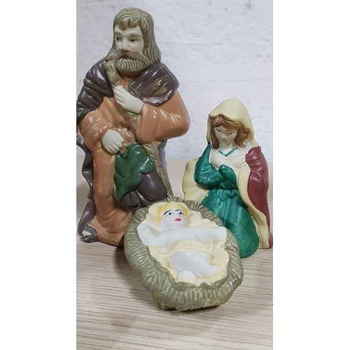 91 - Christmas Ceramic Nativity Scene Figurines, (9)