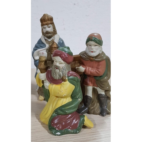 91 - Christmas Ceramic Nativity Scene Figurines, (9)