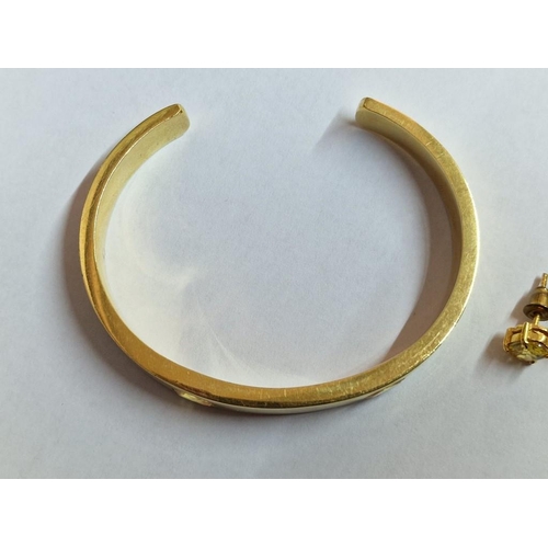 80 - 18ct Gold Bangle Bracelet with 2 x Oval Cut Yellow Sapphires, Each Approx. 7.5 x 5.7mm (Bracelet App... 