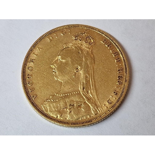 42 - British 1891 Queen Victoria 'Jubilee Head' One Sovereign (Full) Gold Coin, (Approx. 7.98g, Ø: 22mm, ... 