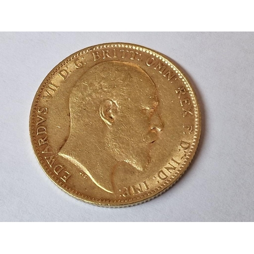 44 - British 1903 King Edward VII One Sovereign (Full) Gold Coin, (Approx. 7.98g, Ø: 22mm, 22ct Gold)

* ... 