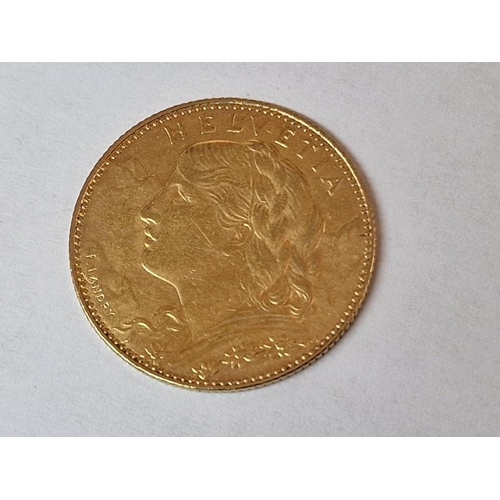 57 - Switzerland 1911 10 Francs Gold Coin, (Approx. 3.23g, Ø: 19mm, 21.6ct Gold)

* Tested with XRF Metal... 