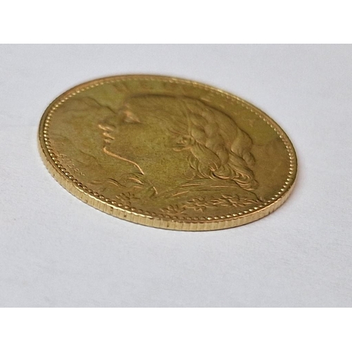 57 - Switzerland 1911 10 Francs Gold Coin, (Approx. 3.23g, Ø: 19mm, 21.6ct Gold)

* Tested with XRF Metal... 