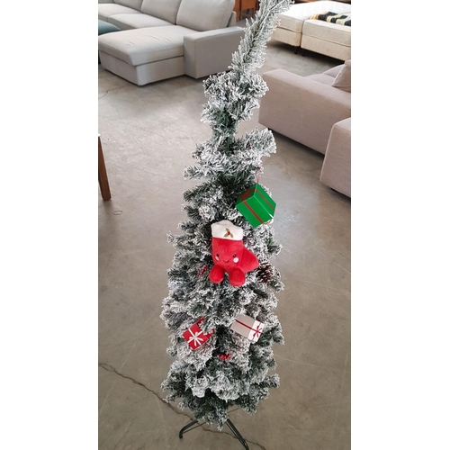 46 - Frosted Effect Christmas Tree with Some Decorations, (Approx. H: 155cm), with Metal Stand