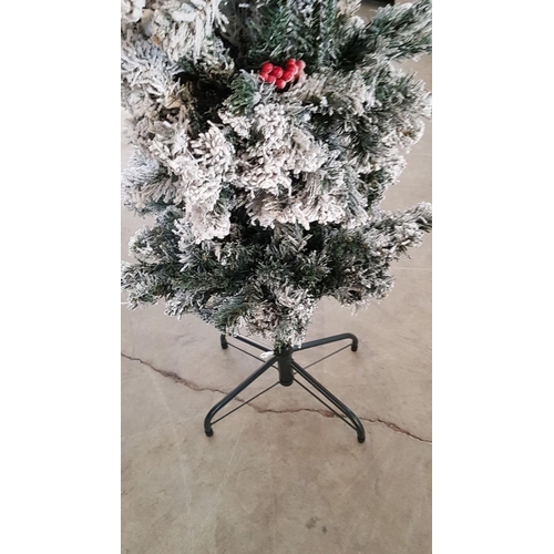 46 - Frosted Effect Christmas Tree with Some Decorations, (Approx. H: 155cm), with Metal Stand