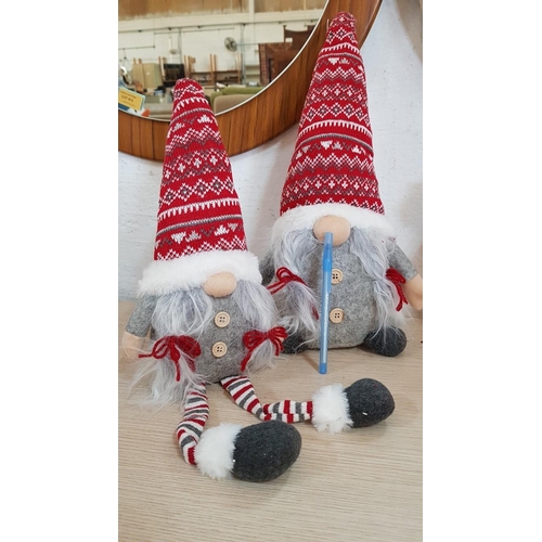 51 - 5 x Christmas Soft Toys; 2 x Plush Gnomes (H: 32cm and 42cm), and 3 x Snowmen (H: 31cm, 37cm and 47c... 