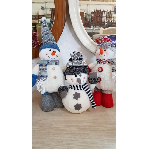 51 - 5 x Christmas Soft Toys; 2 x Plush Gnomes (H: 32cm and 42cm), and 3 x Snowmen (H: 31cm, 37cm and 47c... 