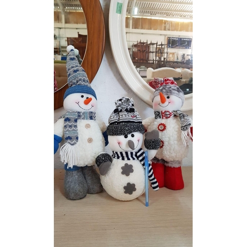 51 - 5 x Christmas Soft Toys; 2 x Plush Gnomes (H: 32cm and 42cm), and 3 x Snowmen (H: 31cm, 37cm and 47c... 