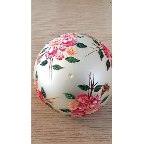 61 - 'Komozja' Multi-Colour Glass Floral Pattern Christmas Bauble / Ornament, Hand Made, (Approx. Ø: 10cm... 