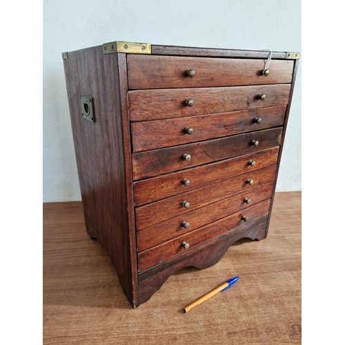 88 - Vintage Military Campaign Table Top Chest of Drawers / Collector's Cabinet / Specimen Drawers; 8-Dra... 