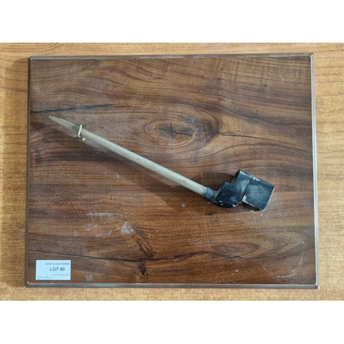 90 - Vintage Bayonet, Mounted on Wood Board, (Approx. 33 x 26cm)