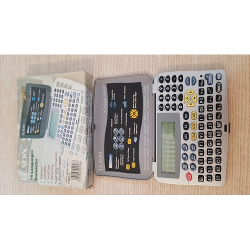 244 - Math School Supplies (Drafting Set and Rolling Ruler), Together with 3x Retro Electronic Translators... 