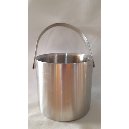 258 - 2 x Ice Buckets; Glass 'Johnny Walker' and Modern Stainless Steel, (2)