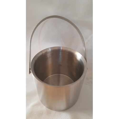 258 - 2 x Ice Buckets; Glass 'Johnny Walker' and Modern Stainless Steel, (2)