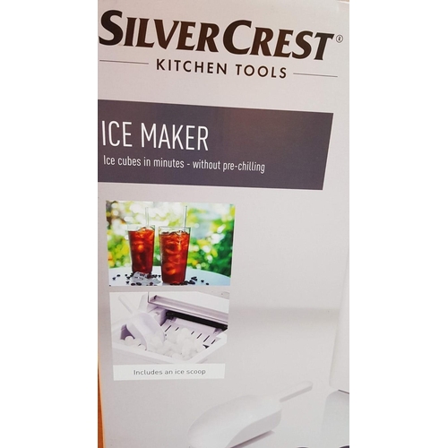 370 - 'Silver Crest Kitchen Tools' Ice Maker (Ice Cubes in Minutes without Pre-Chilling) Looks Unused, Box... 