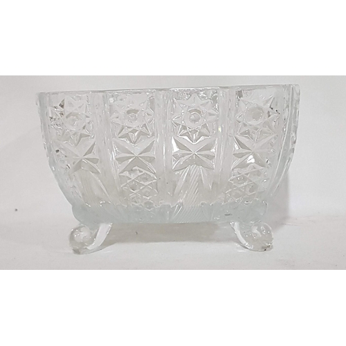 378 - Vintage Square Crystal 'Bon-Bon' Dish/Bowl, Footed and Highly Ornate, (Approx. 14cm x 14cm x 8.5cm).