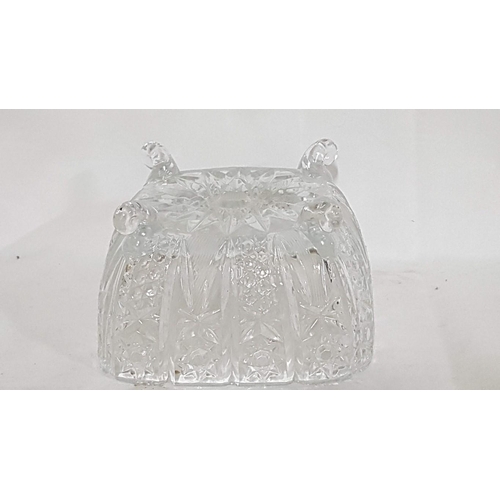 378 - Vintage Square Crystal 'Bon-Bon' Dish/Bowl, Footed and Highly Ornate, (Approx. 14cm x 14cm x 8.5cm).