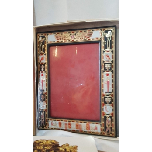 390 - Assorted Collection of Home and Office Items : Print in Gilded Frame ( A/F ), Egyptian Themed Frame ... 