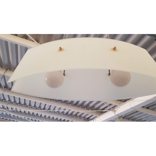 773R - Pair of Modern Milk Glass Pendant Lights