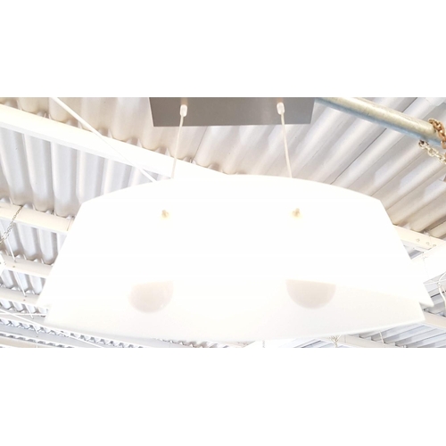 774R - Pair of Modern Milk Glass Pendant Lights