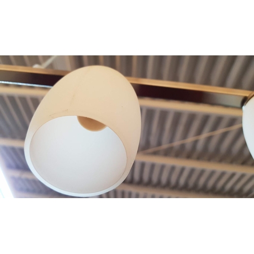 777R - Modern Milk Glass '5-Egg' Pendant Light