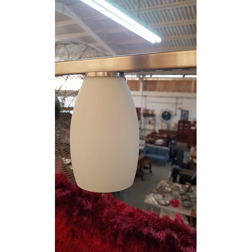 777R - Modern Milk Glass '5-Egg' Pendant Light