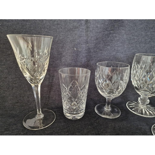 1055R - Collection of 12 x Assorted Crystal Glasses, Incl. Set of 4, 3 and Pair, Plus Three Others, (12)