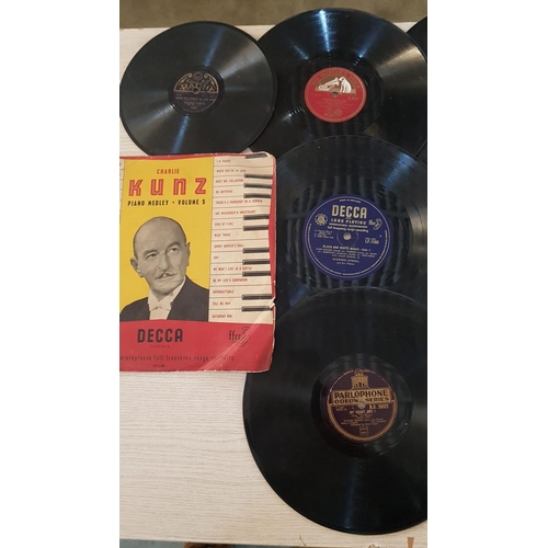 124 - 26 x Vintage Gramophone Records, Different Record Labels (Columbia, Brunswick, His Master's Voice, P... 