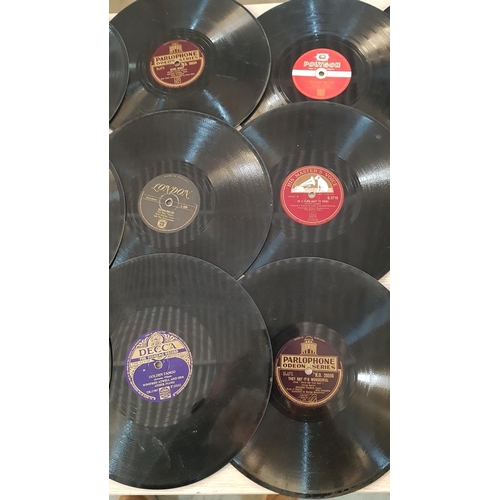 124 - 26 x Vintage Gramophone Records, Different Record Labels (Columbia, Brunswick, His Master's Voice, P... 