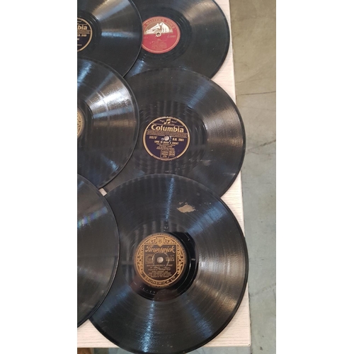 124 - 26 x Vintage Gramophone Records, Different Record Labels (Columbia, Brunswick, His Master's Voice, P... 