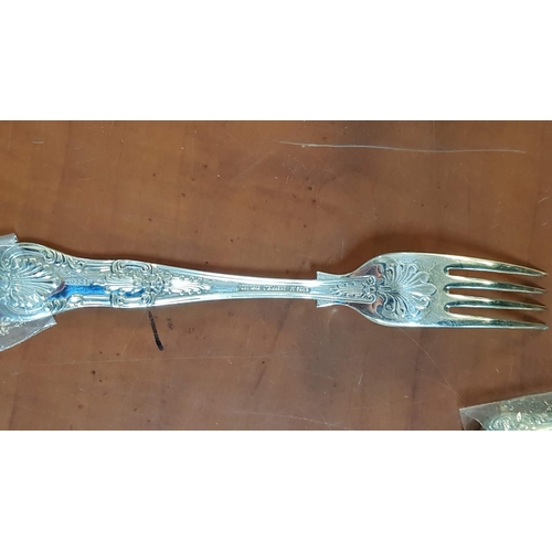 125 - Large Silver Plated Cutlery Set, with Ornate Classic Pattern and Shape, Made in Sheffield, (England)... 