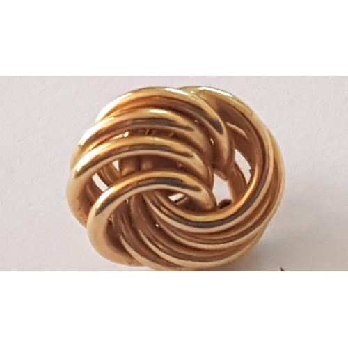 126 - 9ct Yellow Gold Swirl Design Stud Earrings, (Approx. 3.1g)