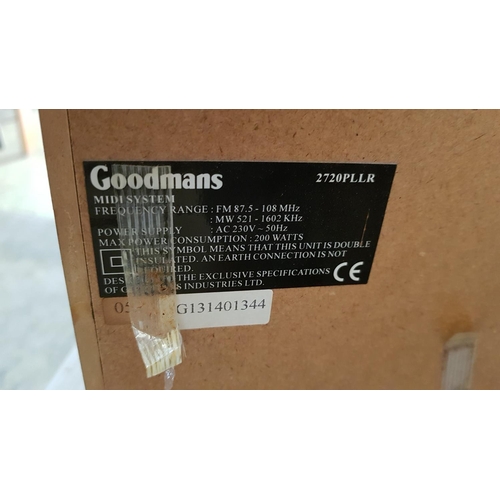 201 - 'Goodmans' Home Audio Compact & Shelf Stereos, CD/Radio/Cassette/Vinyl Player. Untested, A/F.