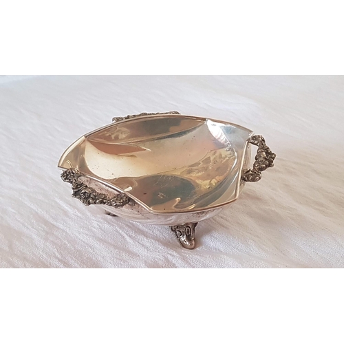 293 - Vintage Silver 925 3-Handled Dish/Bowl, (Approx. 9.5cm x 10cm x4cm, 58g), Together with Mini Rosary ... 