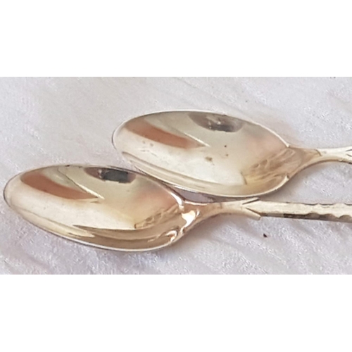 298 - Vintage Style Silver (.800) Tea Spoons with Traditional Lefkara Decorative Handles, Set of 10,  (App... 