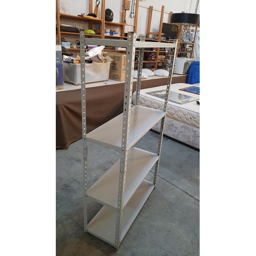 300 - Adjustable Metal/Galvanized 4-Shelf Storage Rack, (Approx. W: 81cm x D: 31cm x H: 145cm)