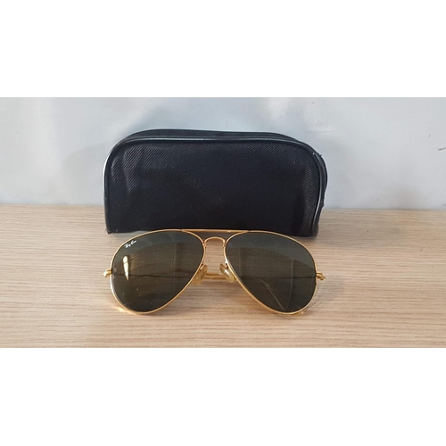 304 - Pair of Ray-Ban 'Aviator' Sunglasses with Soft Case (Polaroid).