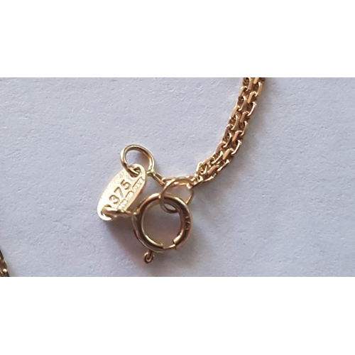 314 - Yellow Gold 9ct (Hallmark 375) Necklace with Square Cross Pendant (Little Diamond Centre). Approx. 1... 