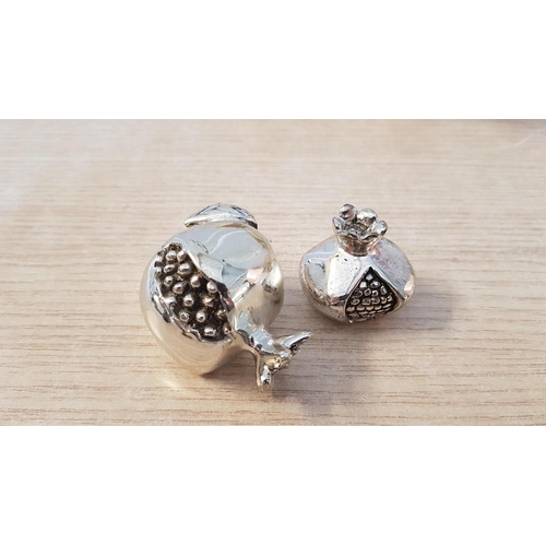 358 - 'Pomegranate' 2 x Electroform Silver (Stamped 925) Small Ornaments/Gifts Together with Set of 6 x Ce... 