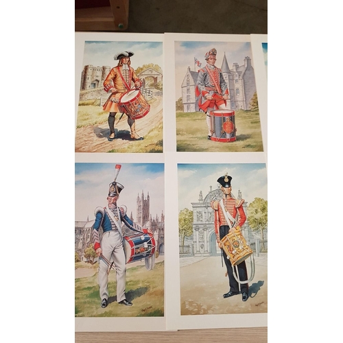 40 - 'Drummers Past and Present of The Princess of Wales's Royal Regiment' Collection of 17 x Prints (Fro... 