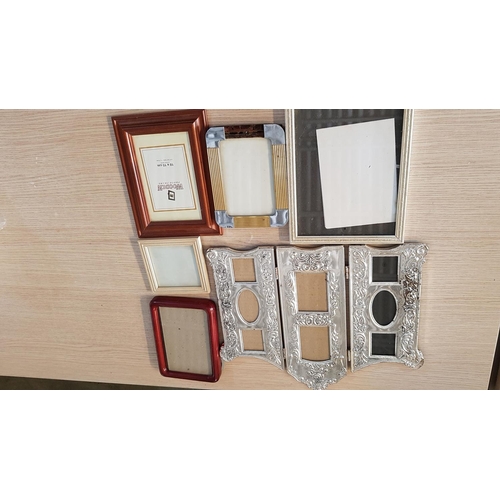 420 - Various Style, Sizes, Color Photo Frames (x6) and Cotton Thread Rolls. (x4)