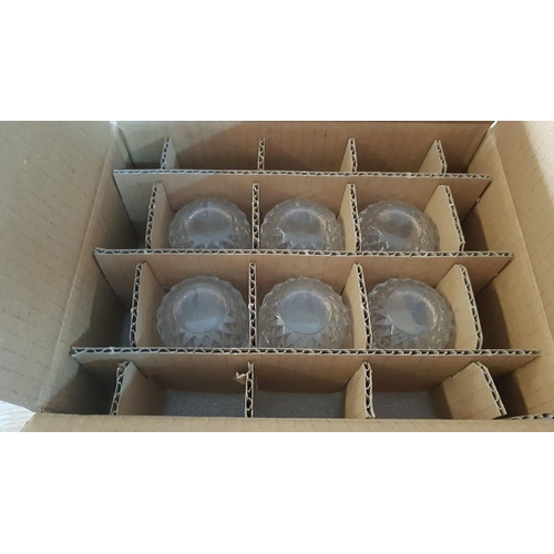 444 - Ordinary Water Glasses (2 x Boxes of 6) and Shot Glasses (2 x Boxes of 6), Unused.