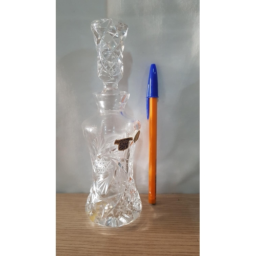 446 - Bohemia Crystal Mini Decanter with Stopper, Made in Czech Republic, H: 18.5cm, Un-Used, Original Box... 