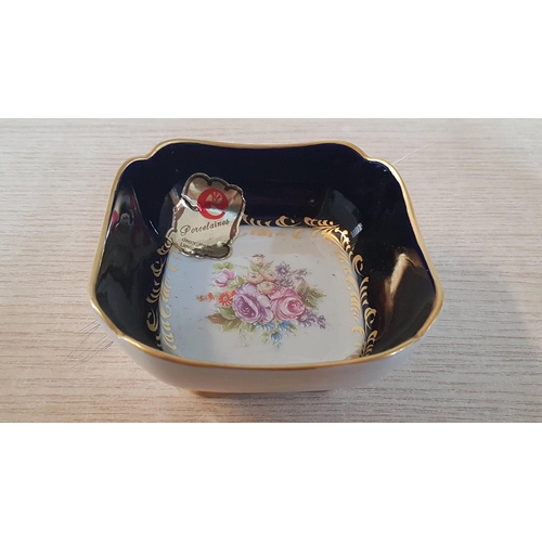 447 - 'Limoges' Porcelain Small Dishes Collection, Bon-Bon Square Bowl (12cm x 12cm x 5,5cm), Astray (14cm... 