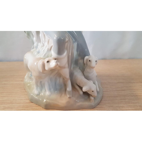 131 - Nao by Lladro 'Shepherd Boy with Dog and Sheep',  Spanish Porcelain Figurine, (Approx. H: 26cm).