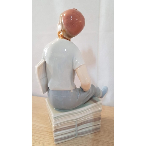 133 - Nao by Lladro 'Newspaper Boy', Porcelain Figurine, Made in Spain, (Approx. H: 23cm) (A/F: Repair Not... 